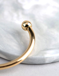 18ct Gold Plated Brass Ball End Cuff Bracelet - link has visual effect only