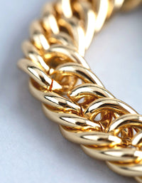 18ct Gold Plated Brass Statement Chain Link T&O Bracelet - link has visual effect only