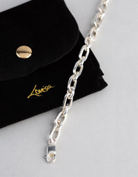 Sterling Silver Long & Short Chain Bracelet - link has visual effect only