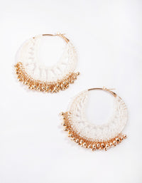 Brown Gold Crochet with Beads Earrings - link has visual effect only