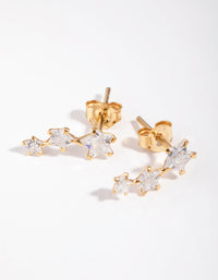 Gold Plated Cubic Zirconia Star Crawler Earrings - link has visual effect only