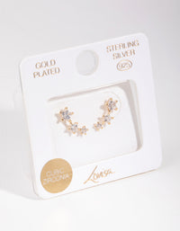 Gold Plated Cubic Zirconia Star Crawler Earrings - link has visual effect only