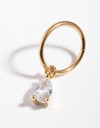 Surgical Steel Gold Pear Belly Ring - link has visual effect only