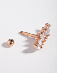 Rose Gold Surgical Steel Marquise Stone Barbell - link has visual effect only