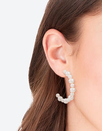 Beaded Pearl Hoop Earrings - link has visual effect only