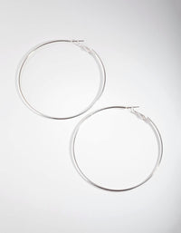 Silver Medium Hoop Earrings - link has visual effect only