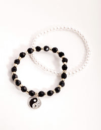 Bead Pearl Yin & Yang Pack Bracelet - link has visual effect only