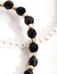 Bead Pearl Yin & Yang Pack Bracelet - link has visual effect only