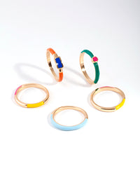 Gold Matte Bright 5-Pack Ring Set - link has visual effect only