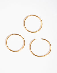 Gold Plain Nose Ring Pack - link has visual effect only