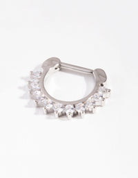 Rhodium Surgical Steel Cubic Zirconia Septum - link has visual effect only