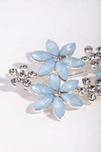 Silver Crystal Flower Clip - link has visual effect only