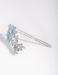 Silver Crystal Flower Clip - link has visual effect only