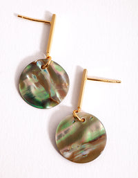 Gold Abalone Drop Earrings - link has visual effect only