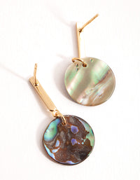 Gold Abalone Drop Earrings - link has visual effect only