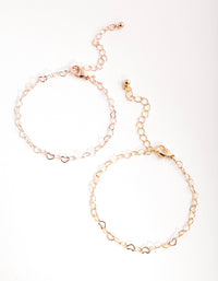 Mixed Metals Heart Pack Bracelets - link has visual effect only