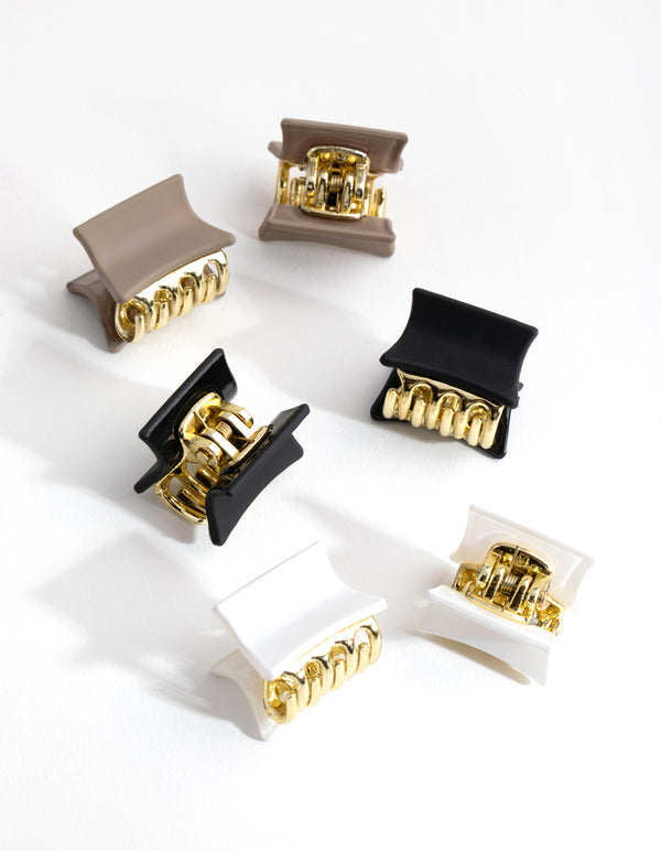 Gold Mini Matte 6-Pack Clips