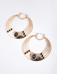 Acrylic Semi Precious Stone Hoop Earrings - link has visual effect only