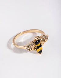 Vintage Gold Crystal Bee Ring - link has visual effect only