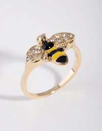 Vintage Gold Crystal Bee Ring - link has visual effect only