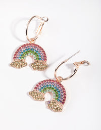 Rose Gold Statement Diamante Rainbow Hoops - link has visual effect only