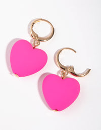 Gold Heart Hoop Earrings - link has visual effect only