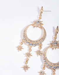 Gold Statement Diamante Drop Earrings - link has visual effect only