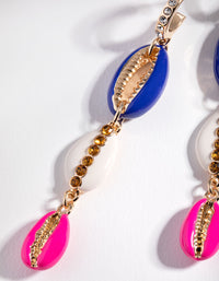 Gold Triple Coloured Conch Earrings - link has visual effect only