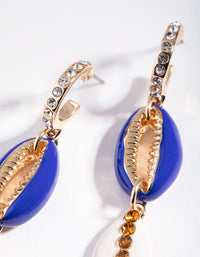 Gold Triple Coloured Conch Earrings - link has visual effect only