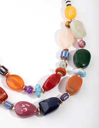 Swirl Mixed Colour Stone Necklace - link has visual effect only