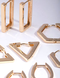 Gold Statement Geometric Earring 8-Pack - link has visual effect only