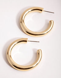 Gold Large Open Hoop Earrings - link has visual effect only