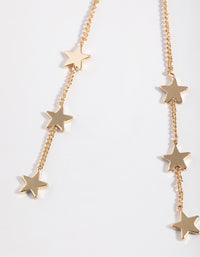 Gold Plated Three Stars Thread Through Earrings - link has visual effect only