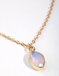 Gold Plated Semi Precious Oval Pendant Necklace - link has visual effect only