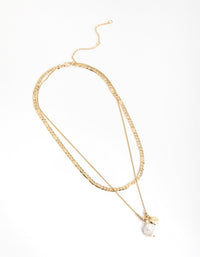 Gold Plated Large Freshwater Pearl Necklace - link has visual effect only