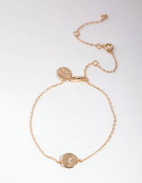 Gold Plated Starburst Disc Bracelet - link has visual effect only