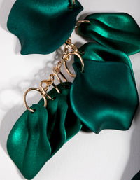 Matte Green Petal Drop Earrings - link has visual effect only