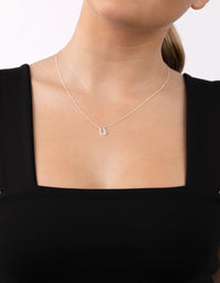 Sterling Silver Mini Pave Horseshoe Necklace - link has visual effect only