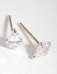 Sterling Silver 0.5ct Cubic Zirconia Pear Stud Earrings - link has visual effect only