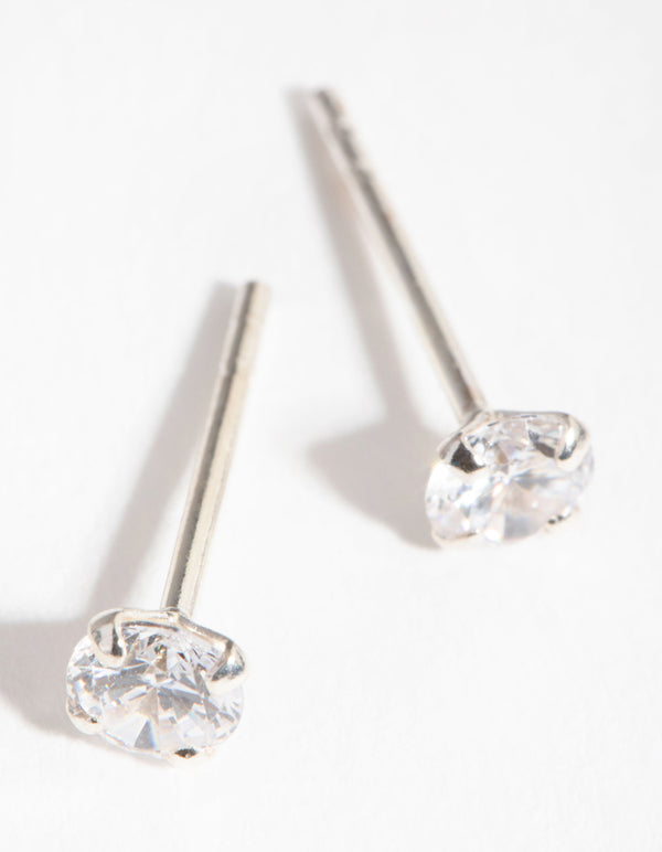 Sterling Silver 0.25ct Cubic Zirconia Stud Earrings