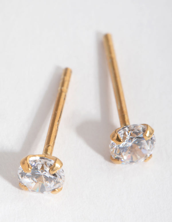 Gold 0.25ct Cubic Zirconia Stud Earrings