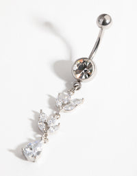 Surgical Steel Cubic Zirconia Marquise Drop Belly Ring - link has visual effect only