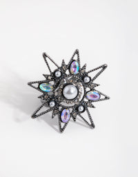 Gunmetal Statement Star Ring - link has visual effect only