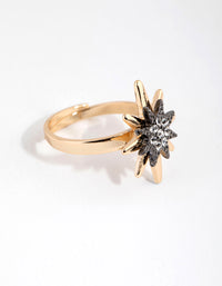 Gold Diamante Starbust Ring - link has visual effect only