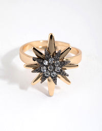 Gold Diamante Starbust Ring - link has visual effect only