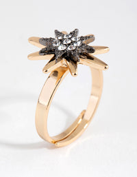 Gold Diamante Starbust Ring - link has visual effect only