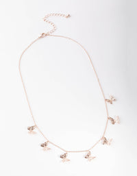 Rose Gold Multi Butterfly Necklace - link has visual effect only