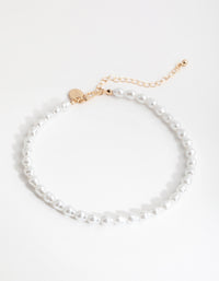 Gold Faux Pearl Choker - link has visual effect only