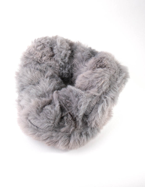 Fabric Faux Fur Scrunchie