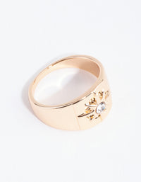 Gold Diamante Star Band Ring - link has visual effect only